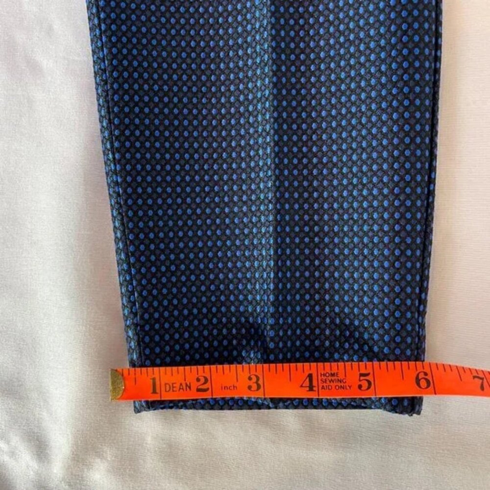 Express Columnist Ankle Dress Pants Sheen Patterned Navy Black Size 2 - Picture 10 of 13